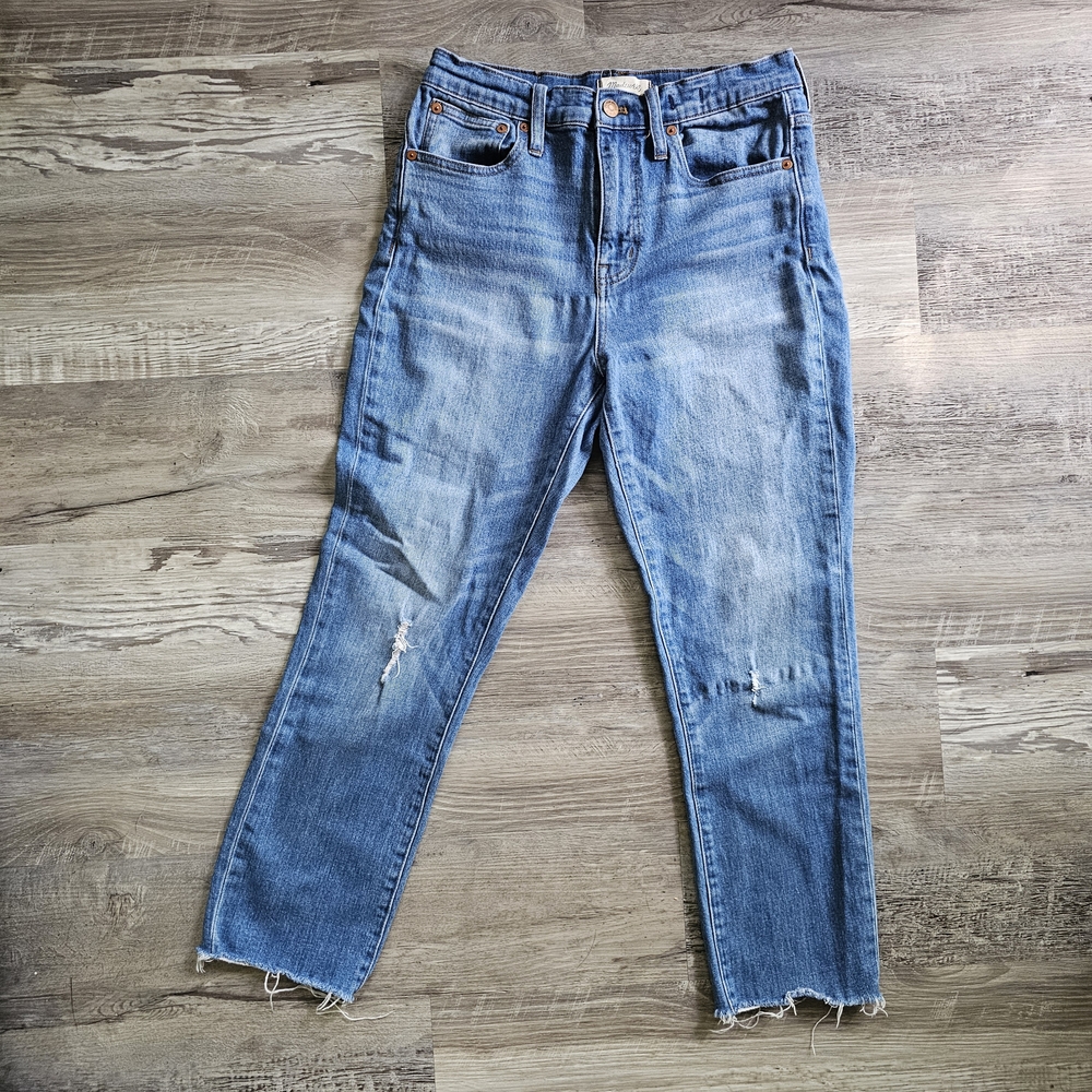Madewell High-Rise Slim Crop Boyjean With Raw Hem Size 26
